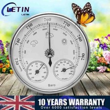3 In 1 Alloy Aluminum Thermometer Hygrometer Barometer For Indoor Outdoor UK