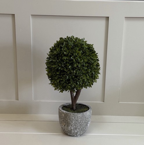 Faux potted buxus ball tree - potted,
