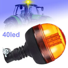 40LED Rotating Flashing Amber Beacon Flexible DIN Pole Tractor Warning Light