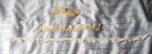 Antique lace fragments - lace,