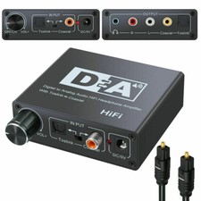 Coaxial Toslink Digital to Analog Audio Converter HiFi RCA Headphone Amplifier