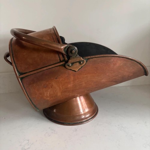 Victorian copper coal - , scuttle