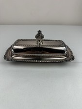 Art S Co Silver Plate Butter Dish Glass Insert Art Deco USA