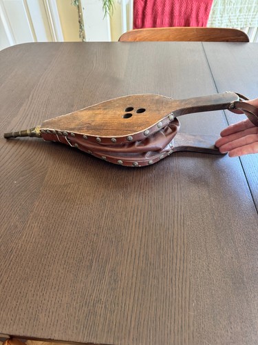 Vintage wooden leather - vintage, brass