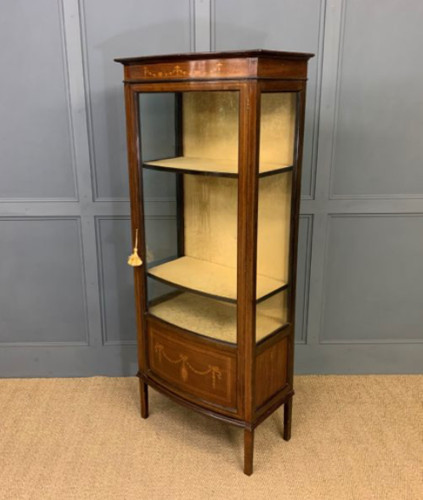 Inlaid mahogany bow fronted - inlaid,