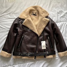 ZARA DOUBLE-FACED BROWN FAUX
