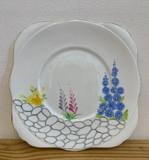 Royal Grafton Vintage Bone China Cake Plate Hand Painted Floral Design