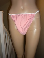 SLIPPY PU COATED SMOOTH SLIPPY coral pink  NOISY  TANGA  BIKINI PANTIES  30/38"