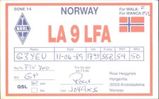 Ham Radio QSL/QSO LA9LFA G3YEU