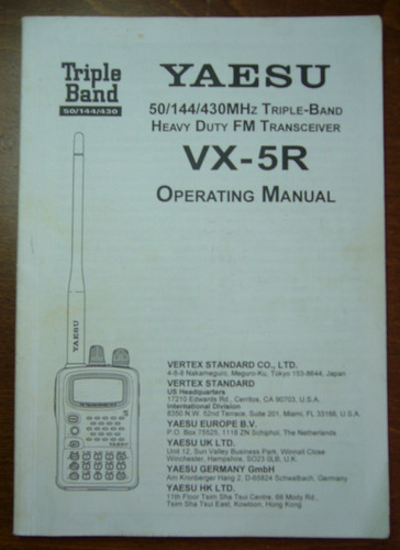Yaesu operating manual - vx-5r,