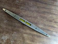 Rabone Chesterman 1626 boat shaped Spirit Level, 9”/23cm, brass / teak, [E117]