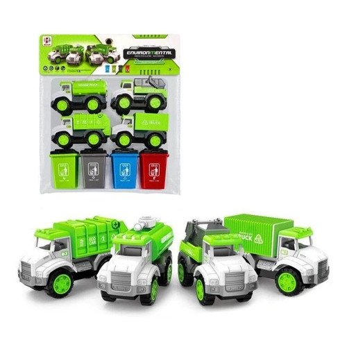 Garbage truck set with - truck,