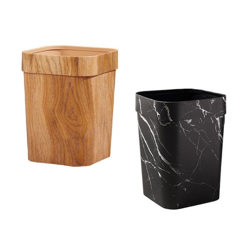 Wood grain trash - trash, can