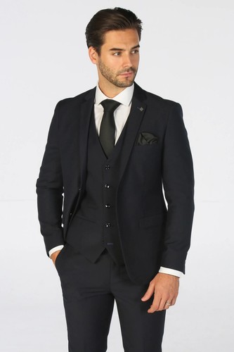 Men tailored fit navy suit - tailored,