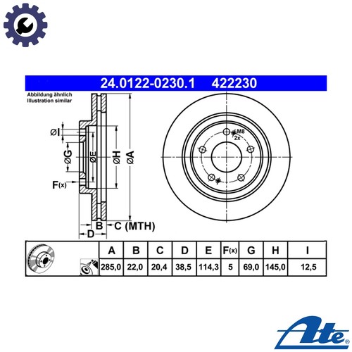 Brake disc 0122 - 2x,