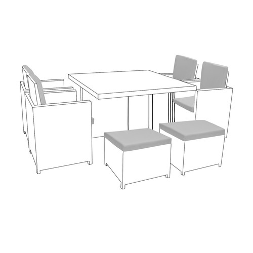 12pc rattan furniture - 12pc, pad