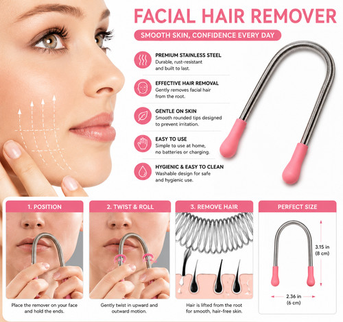 Pink epilator facial hair - pink,