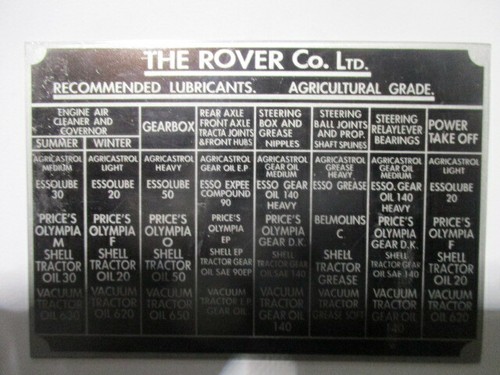 Nameplate sign rover 88 - nameplate, lr