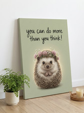 Hedgehog flower crown canvas - flower,