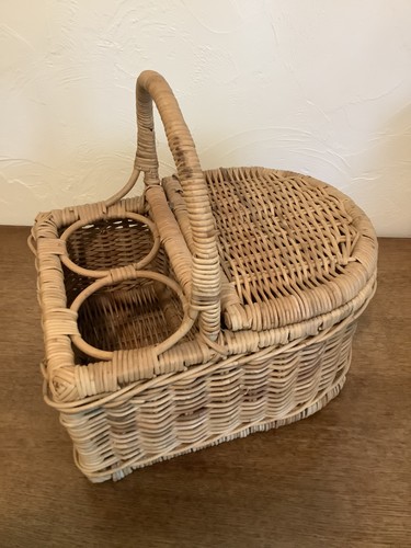 Vintage wicker picnic basket - vintage,