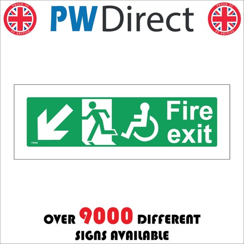Sign fire exit - fire, diagonal