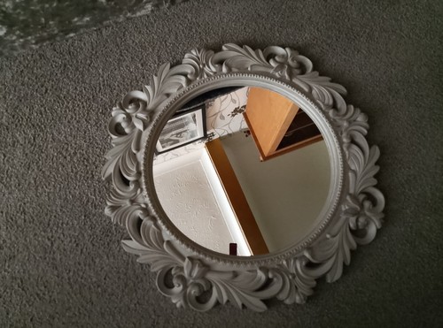 Round wall mirror - mirror, art