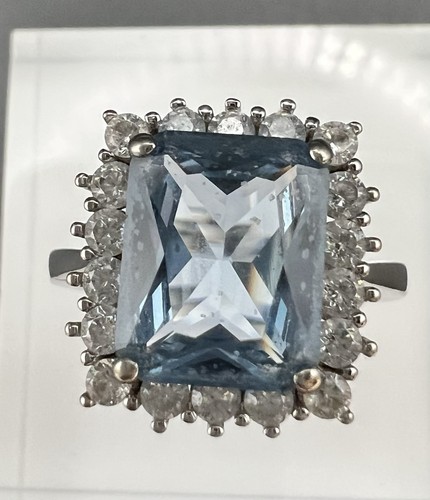 925 aqua stone ring - 925,