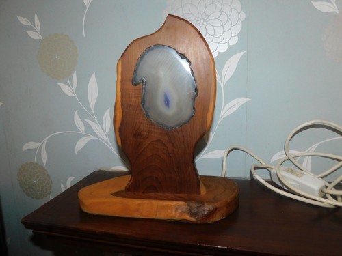 Unusual solid wood table lamp - wood,