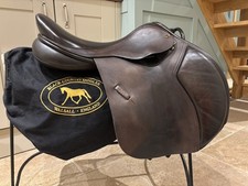 Black Country Ricochet jump saddle 17” Wide Fit in Vintage Brown Classic Tree