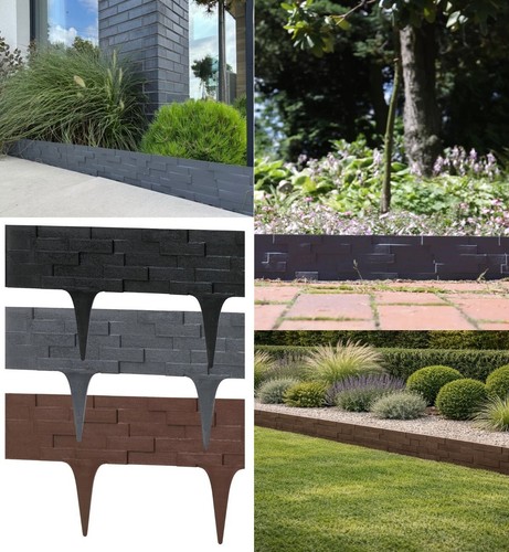 Stone effect lawn edging - stone,