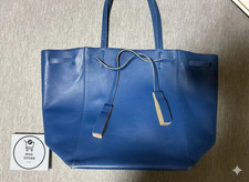 CELINE Cabas Phantom Tote Bag Blue Leather Rare Discontinued w/Tassel