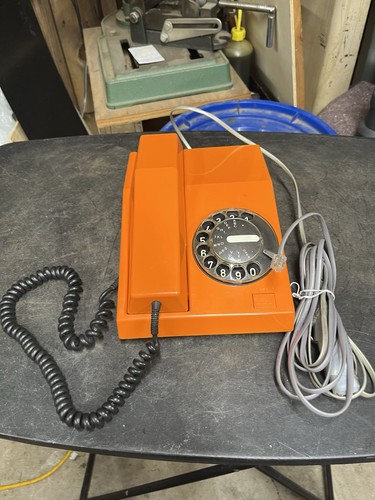 Itt orange rotary dial desk - itt,