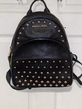 Michael Kors Abbey Black Leather Studded Backpack-EUC
