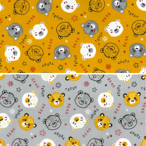 Polycotton fabric tossed teddy - fabric,