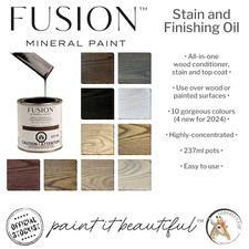 Fusion Mineral Paint Stain and Finishing Oil, SFO, stains and protects wood