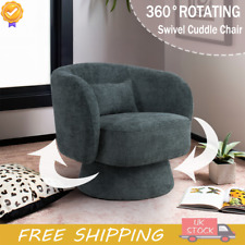 Swivel Chair Chenille Fabric Upholstered Rotating Armchair Sofa Accent Tub Seat