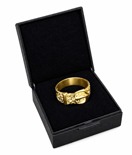9ct yellow gold buckle ring