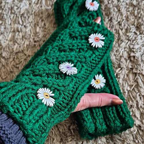 Women green white - green/white, knitted