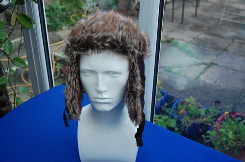 Black ushanka trapper - hat, with