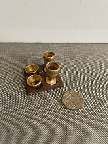 Gold colour medieval goblets - colour,