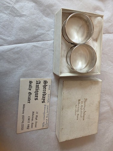 Pair sterling silver napkin - silver,