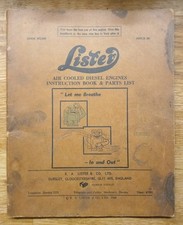 Vintage Lister Air Cooled Diesel Engines Instruction Manual Part List HA HB 2&3