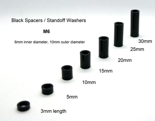 Black spacers standoff - black,