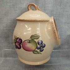 Vintage Hornsea Pottery Yeovil Pattern Salt Cellar Pot Fruit Plums Apples Retro
