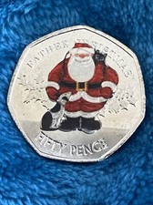Brand New Christmas 🎄 50p Coin Xmas Santa + Sack 🎁 Gibraltar 🇬🇮 Decal Gift