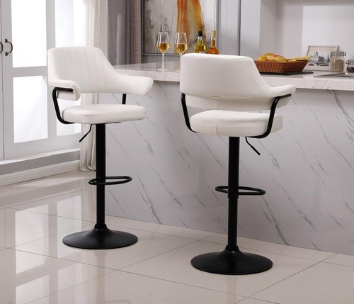 Plush white bar stools - 2, x