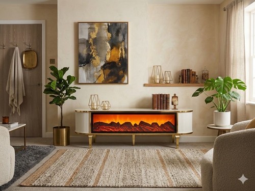 Wooden white gold fire - white,