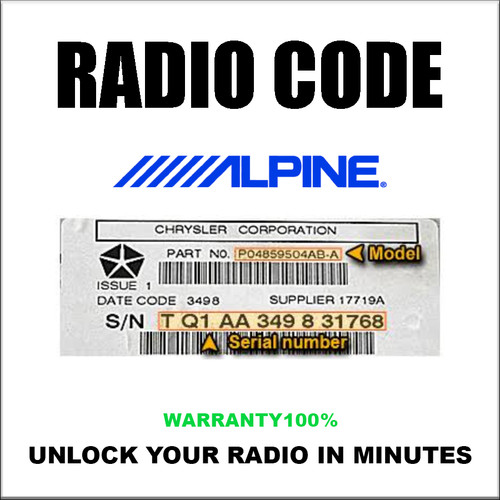 Alpine radio code unlock - &,