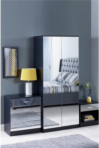 Mirrored bedside tables - bedside,