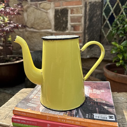Vintage yellow enamelware - yellow,